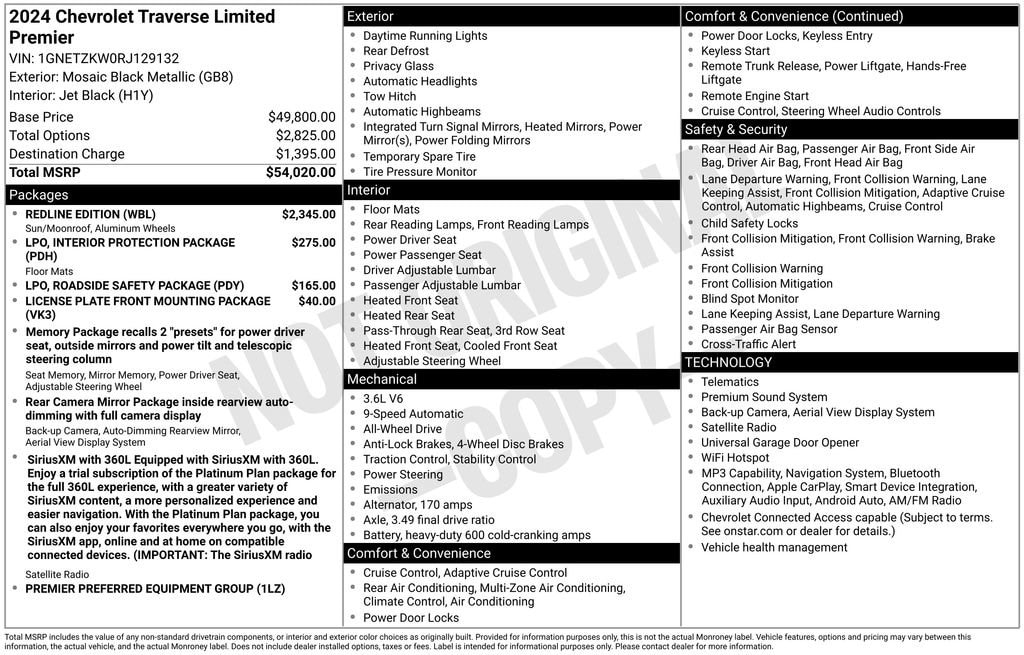 chevrolet traverse limited 2024 1GNETZKW0RJ129132 image chevrolet traverse limited 2024 1GNETZKW0RJ129132 image